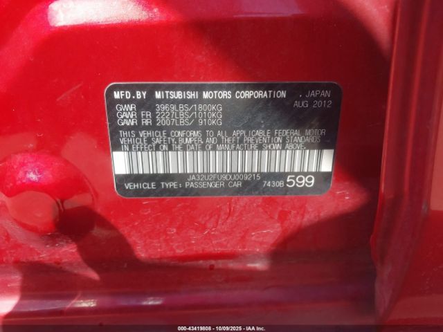 2013 MITSUBISHI LANCER JA32U2FU9DU009215 Photo 8