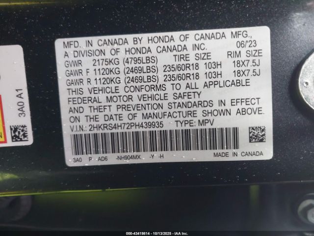 2023 HONDA CR-V 2HKRS4H72PH439935 Photo 8