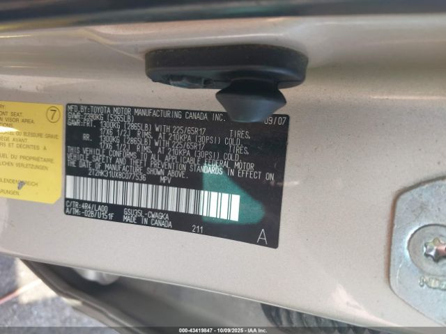 2008 LEXUS RX 350 2T2HK31UX8C077536 Photo 8