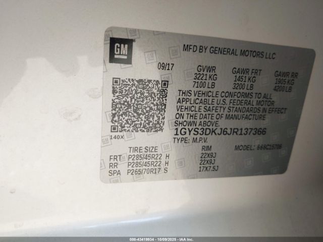 2018 CADILLAC ESCALADE 1GYS3DKJ6JR137366 Photo 8