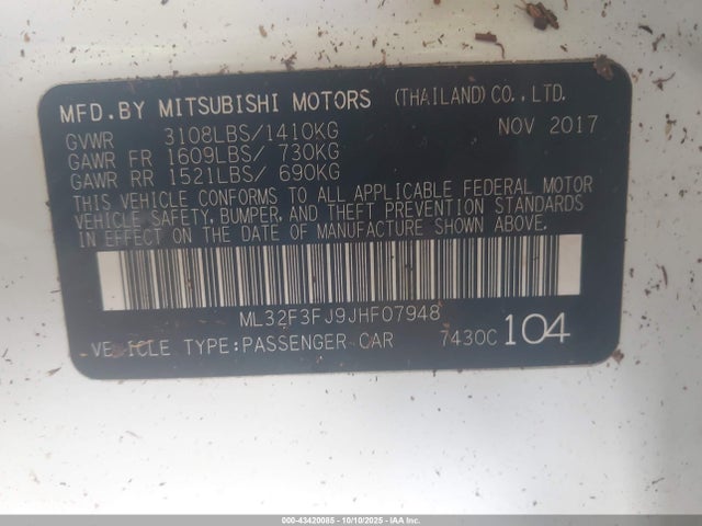 2018 MITSUBISHI MIRAGE G4 ML32F3FJ9JHF07948 Photo 8