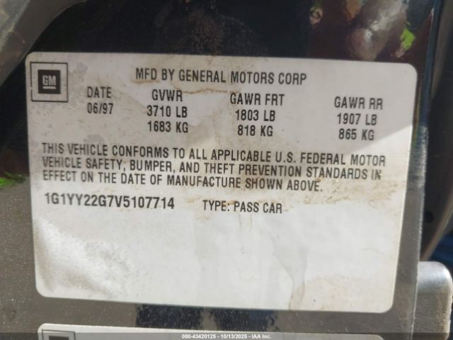 1997 CHEVROLET CORVETTE 1G1YY22G7V5107714 Photo 8