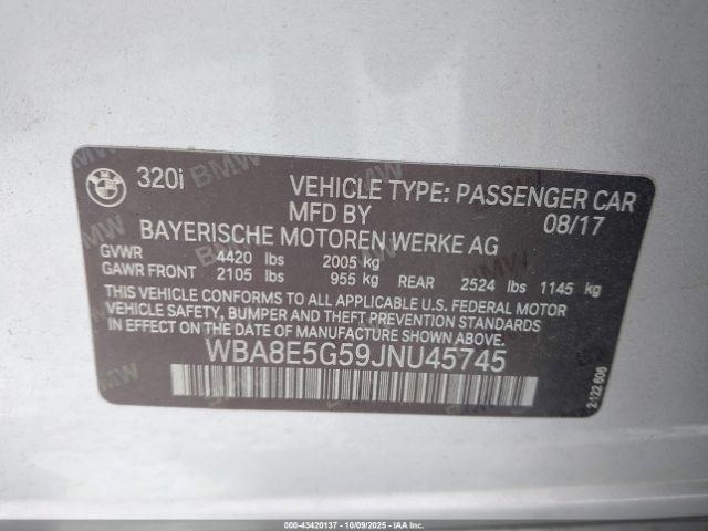 2018 BMW 320I WBA8E5G59JNU45745 Photo 8