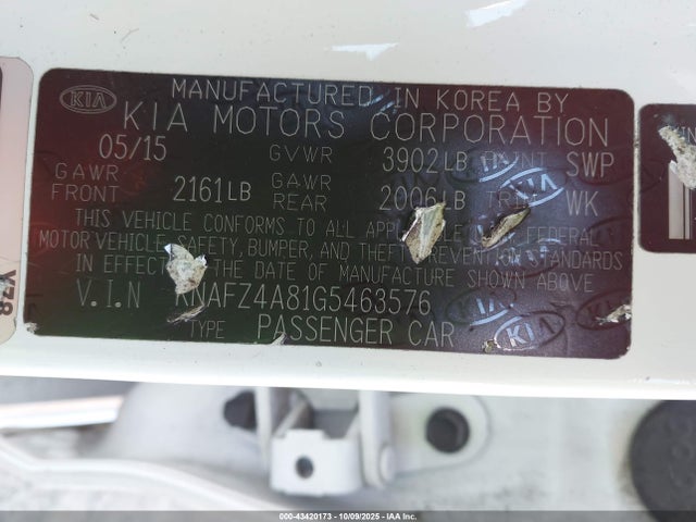 KNAFZ4A81G5463576 KIA gdi nu