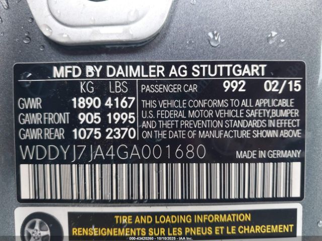 2016 MERCEDES-BENZ GT S AMG WDDYJ7JA4GA001680 Photo 8