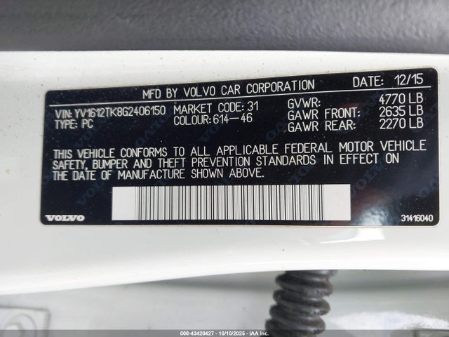 2016 VOLVO S60 YV1612TK8G2406150 Photo 8