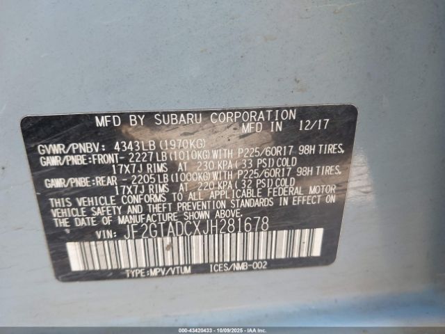 2018 SUBARU CROSSTREK JF2GTADCXJH281678 Photo 8