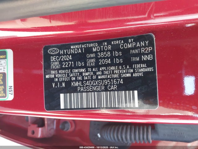 Hyundai mpi nu pe 2025 KMHLS4DGXSU951674 Image 9