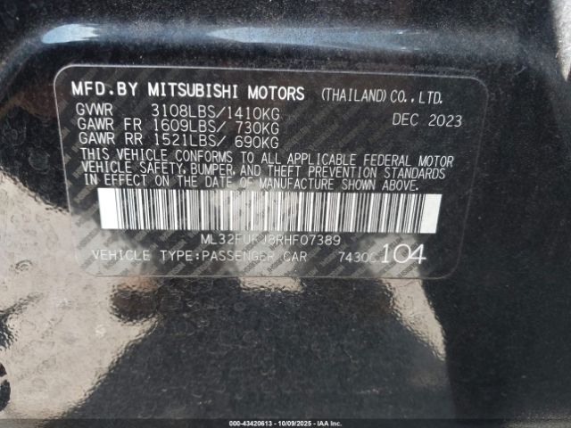 2024 MITSUBISHI MIRAGE G4 ML32FUFJ8RHF07389 Photo 8
