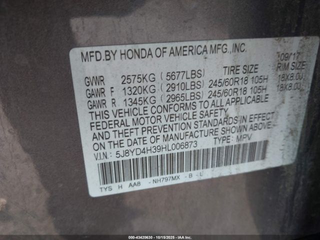2017 ACURA MDX 5J8YD4H39HL006873 Photo 8