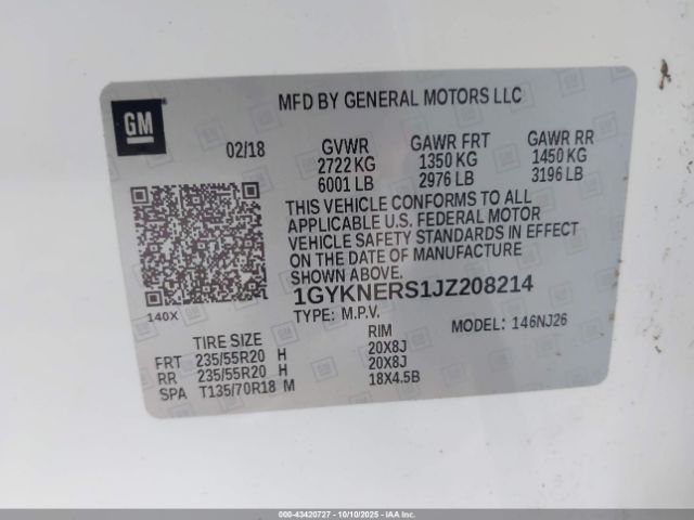 2018 CADILLAC XT5 1GYKNERS1JZ208214 Photo 8