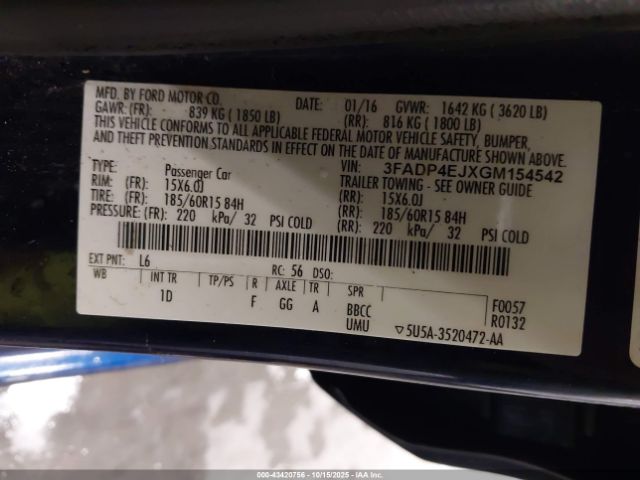2016 FORD FIESTA 3FADP4EJXGM154542 Photo 8