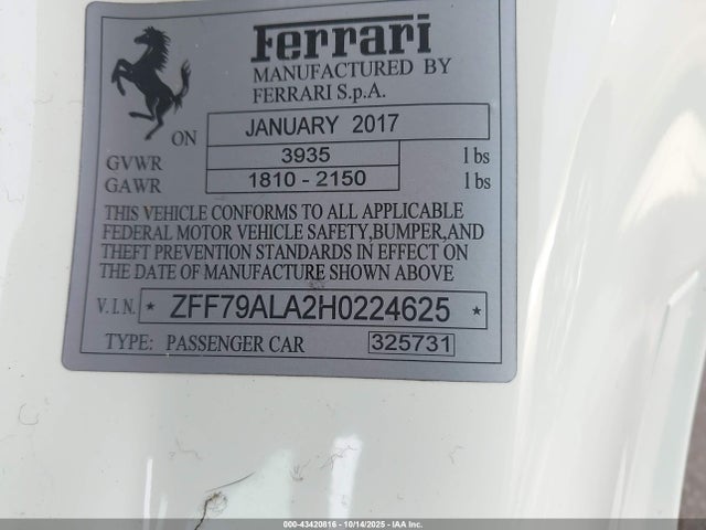 2017 FERRARI 488 GTB ZFF79ALA2H0224625 Photo 8