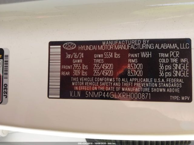 2024 HYUNDAI SANTA FE 5NMP44GLXRH000871 Photo 8