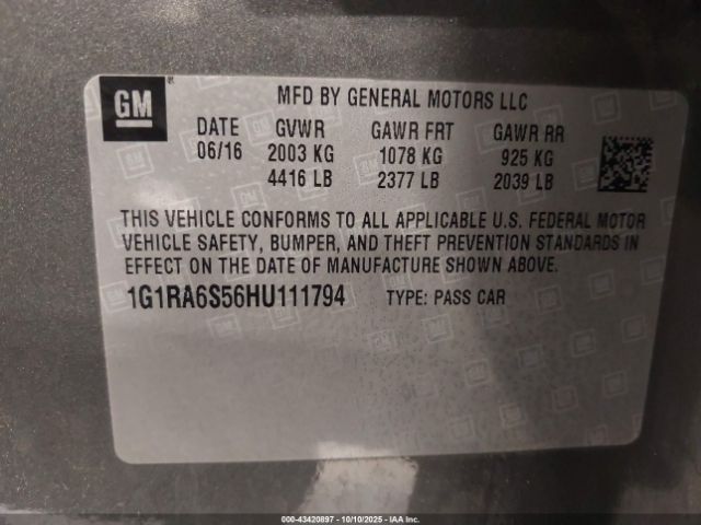2017 CHEVROLET VOLT 1G1RA6S56HU111794 Photo 8