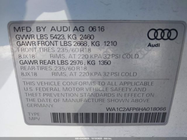 2017 AUDI Q5 WA1C2AFP6HA018066 Photo 8