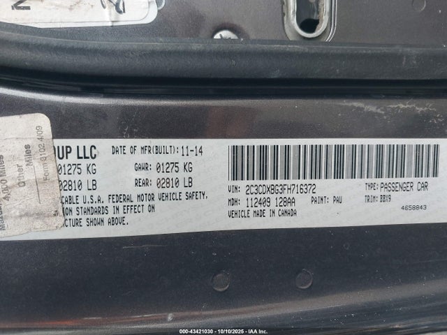 2C3CDXBG3FH716372 Dodge Charger Se