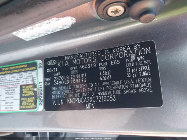 2012 KIA SPORTAGE KNDPBCA2XC7219053 Photo 8