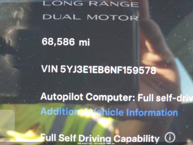 2022 TESLA MODEL 3 5YJ3E1EB6NF159578 Photo 6