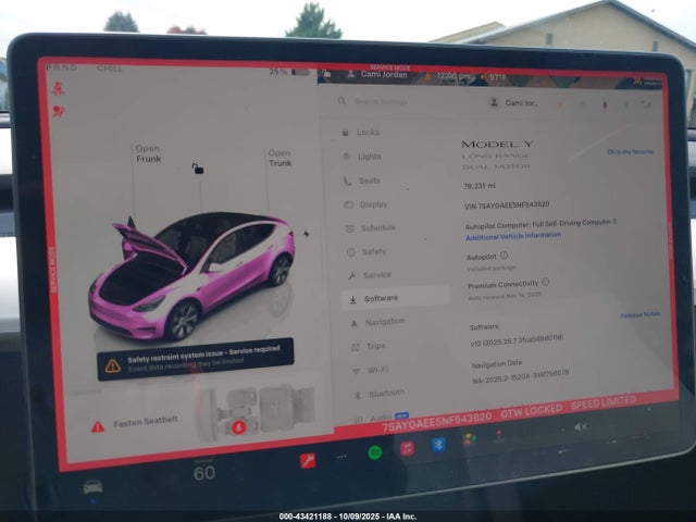 2022 TESLA MODEL Y 7SAYGAEE5NF543820 Photo 6