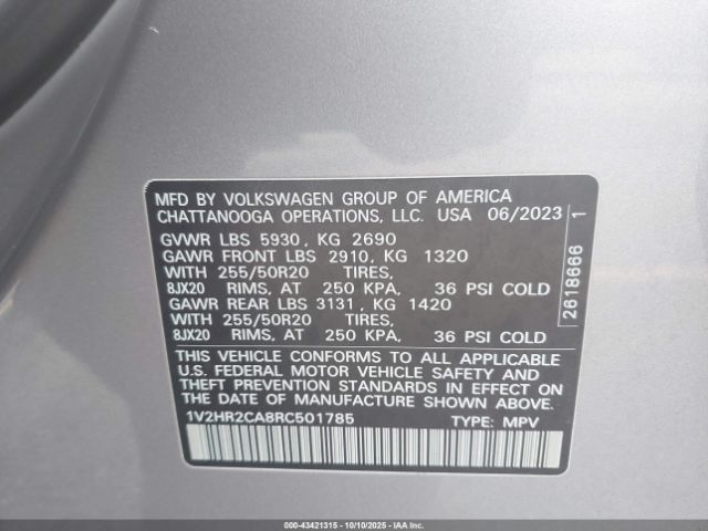 2024 VOLKSWAGEN ATLAS 1V2HR2CA8RC501785 Photo 8