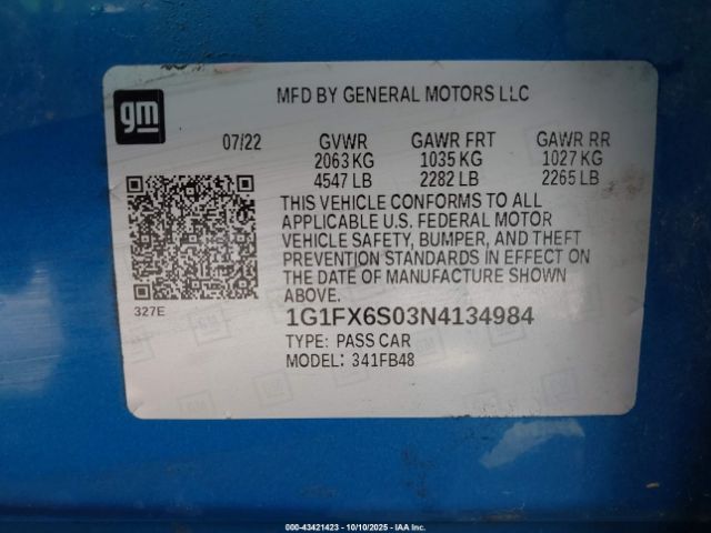 2022 CHEVROLET BOLT EV 1G1FX6S03N4134984 Photo 8