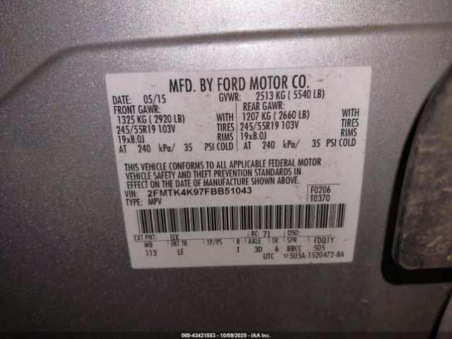 2015 FORD EDGE 2FMTK4K97FBB51043 Photo 8