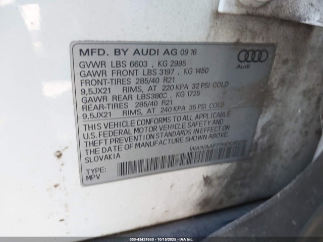 2017 AUDI Q7 WA1VAAF77HD030236 Photo 8