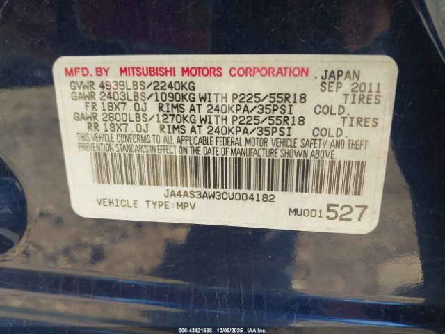 2012 MITSUBISHI OUTLANDER JA4AS3AW3CU004182 Photo 8