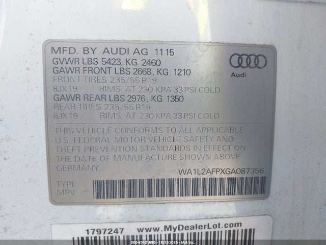 2016 AUDI Q5 WA1L2AFPXGA087356 Photo 8