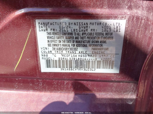 3N1AB8CV9RY360362 Nissan 2024