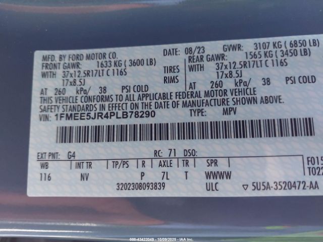 2023 FORD BRONCO 1FMEE5JR4PLB78290 Photo 8