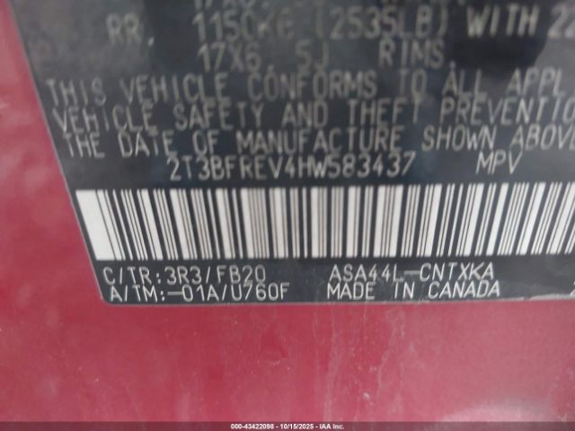 2017 TOYOTA RAV4 2T3BFREV4HW583437 Photo 8