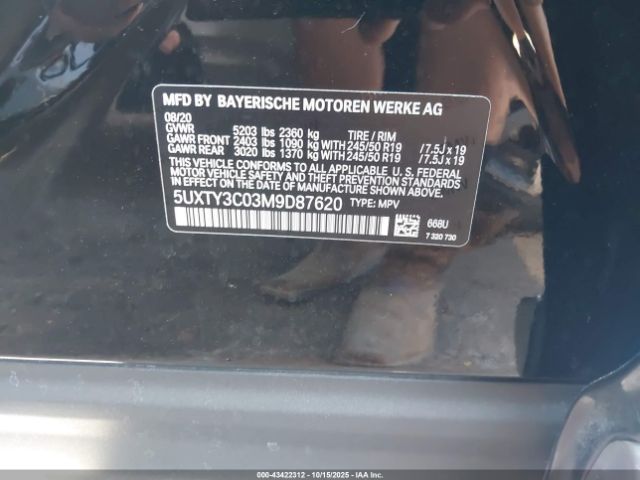 2021 BMW X3 5UXTY3C03M9D87620 Photo 8