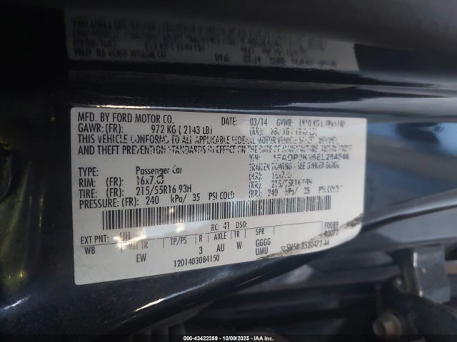 Ford 2014 2014 1FADP3K26EL284548 Image 9