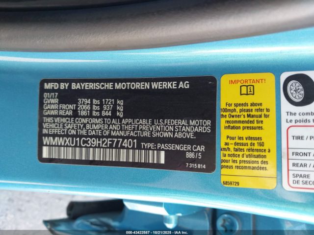 2017 MINI HARDTOP WMWXU1C39H2F77401 Photo 8