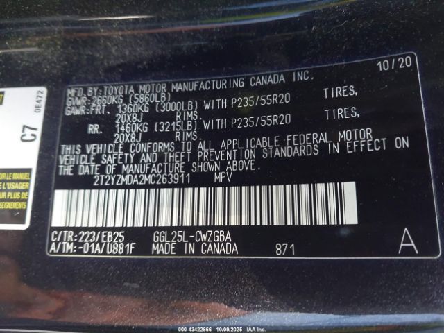 2021 LEXUS RX 350 2T2YZMDA2MC263911 Photo 8