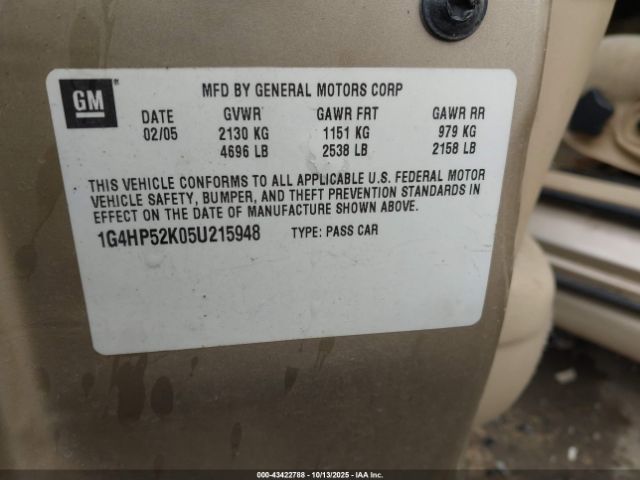 2005 BUICK LESABRE 1G4HP52K05U215948 Photo 8
