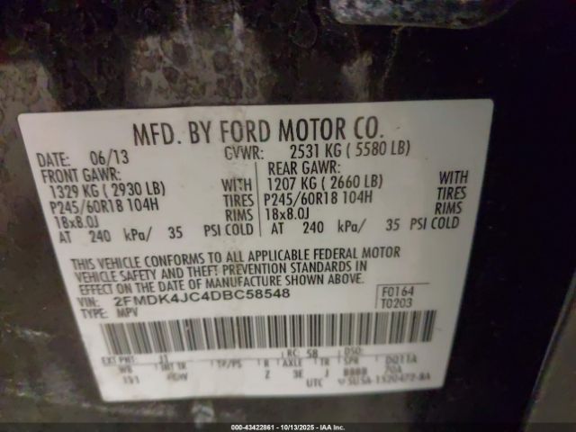 2013 FORD EDGE 2FMDK4JC4DBC58548 Photo 8