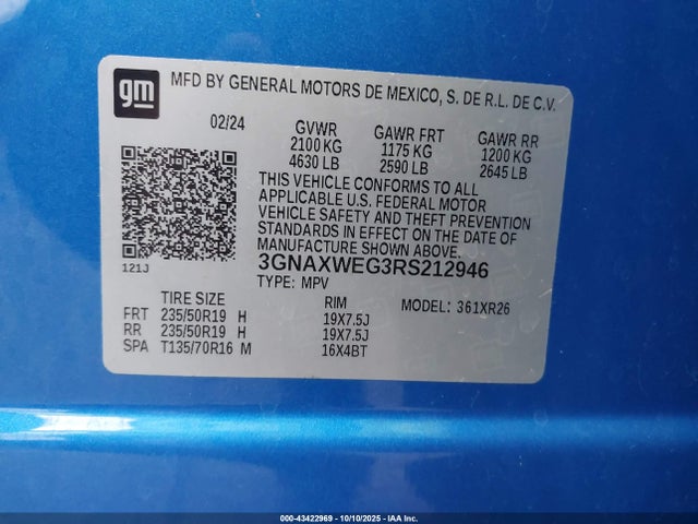 Chevrolet lsd 2024 3GNAXWEG3RS212946 Image 9