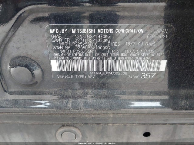 2021 MITSUBISHI OUTLANDER SPORT JA4ARUAUXMU022308 Photo 8