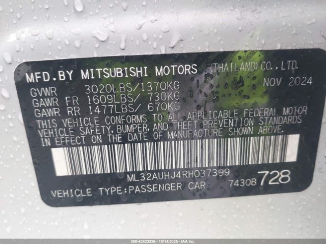 2024 MITSUBISHI MIRAGE ML32AUHJ4RH037399 Photo 8