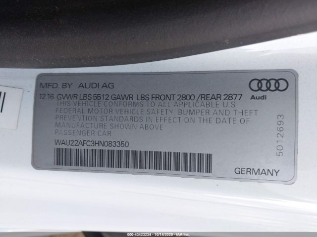 2017 AUDI A7 WAU22AFC3HN083350 Photo 8