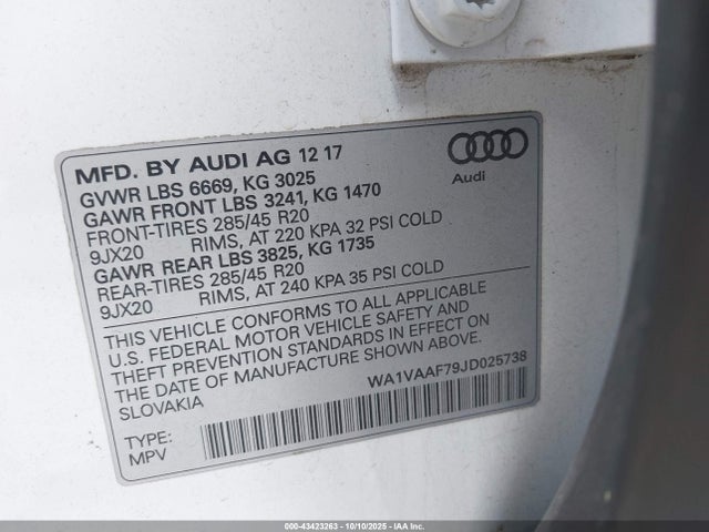 2018 AUDI Q7 WA1VAAF79JD025738 Photo 8