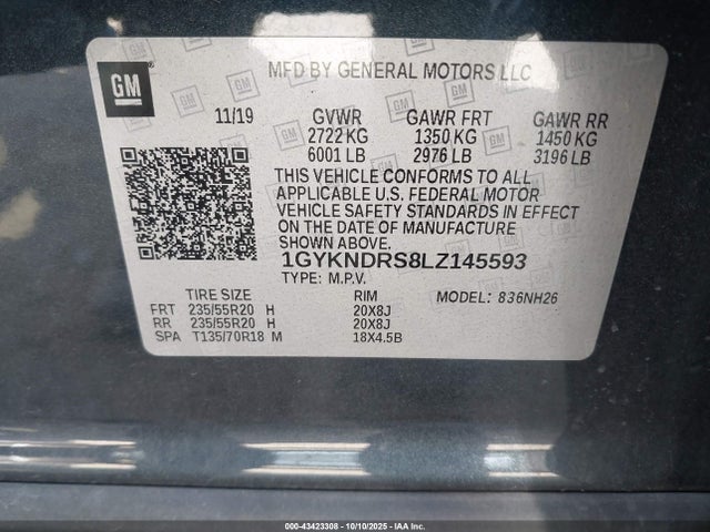 2020 CADILLAC XT5 1GYKNDRS8LZ145593 Photo 8