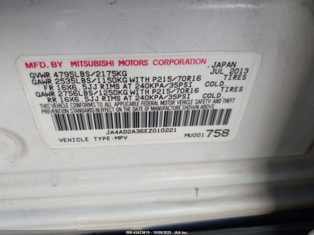 2014 MITSUBISHI OUTLANDER JA4AD2A36EZ010221 Photo 8