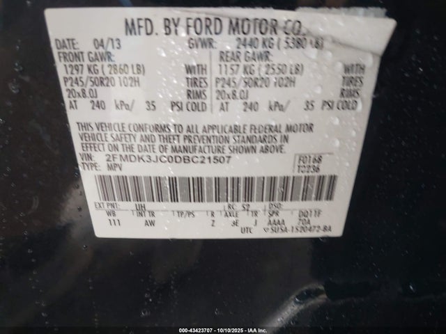 2013 FORD EDGE 2FMDK3JC0DBC21507 Photo 8