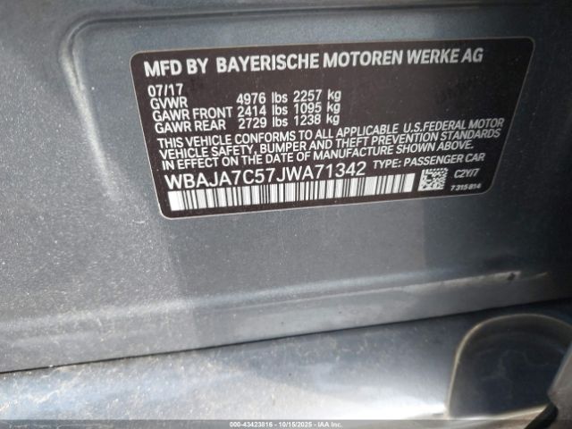 2018 BMW 530I WBAJA7C57JWA71342 Photo 8