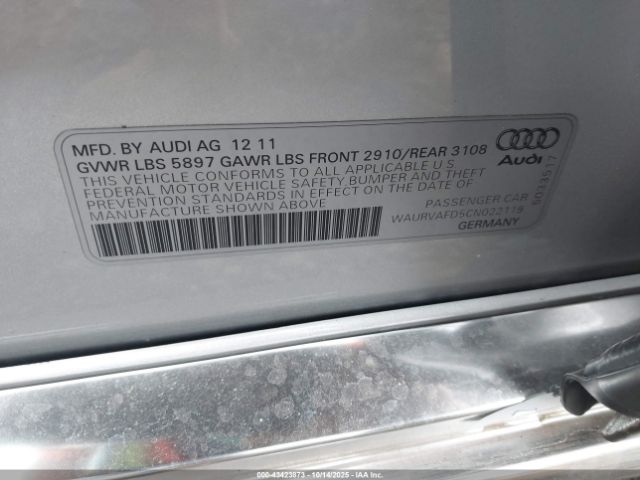 2012 AUDI A8 L WAURVAFD5CN022119 Photo 8