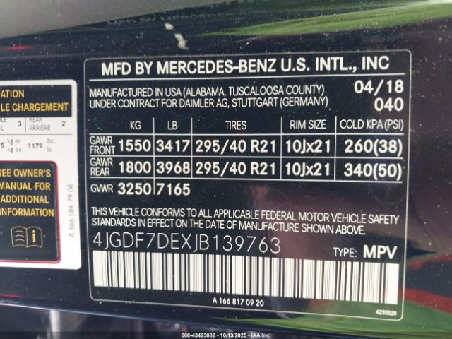 2018 MERCEDES-BENZ GLS 550 4JGDF7DEXJB139763 Photo 8